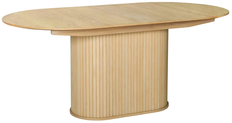 Ausziehbarer Tisch Gativel 180-230x95 cm Lamellen in natürlicher Eiche