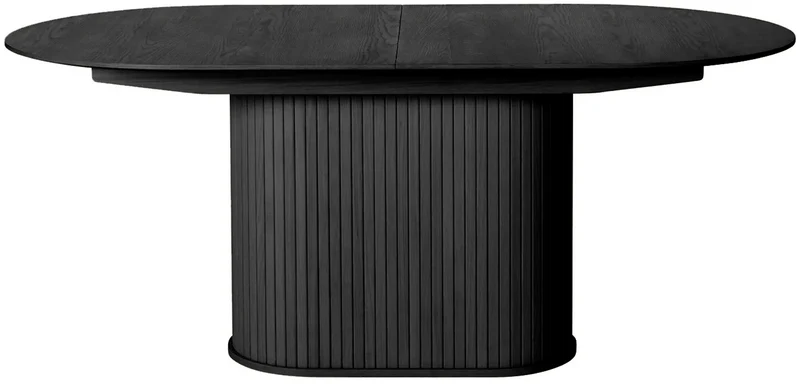 Ausziehbarer Tisch Gativel 180-230x95 cm Lamellen Eiche Schwarz
