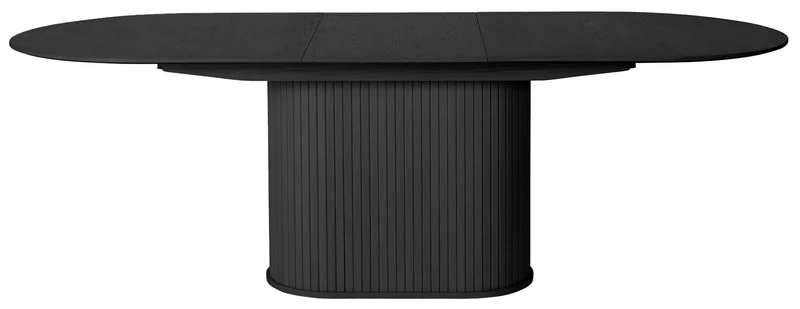 Ausziehbarer Tisch Gativel 180-230x95 cm Lamellen Eiche Schwarz