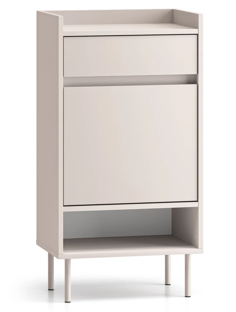 Einzeltüriger Schuhschrank Dioce mit Schublade, 50 cm, Kaschmir