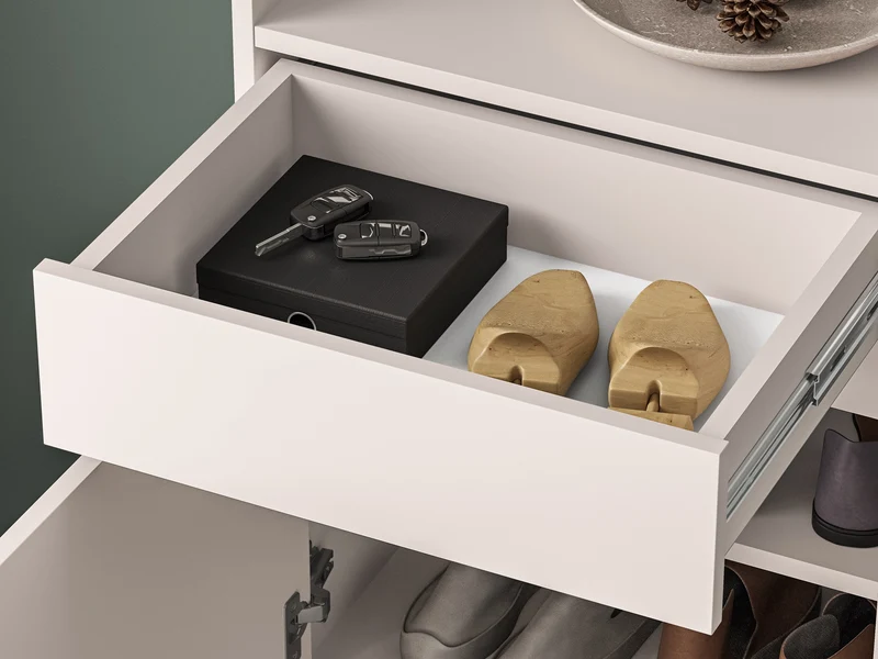 Einzeltüriger Schuhschrank Dioce mit Schublade, 50 cm, Kaschmir