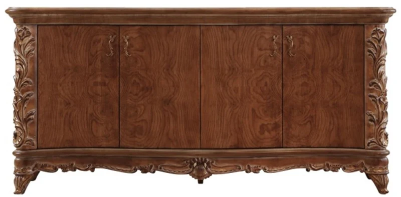 Casa Padrino Luxus Barock Sideboard Braun - Handgefertigter Massivholz Schrank mit 4 Türen - Prunkvolle Barock Möbel