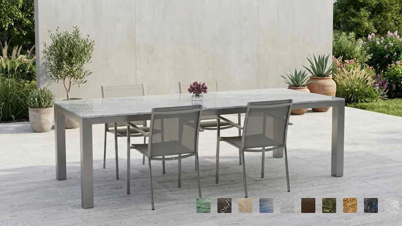 Gartentisch CAICOS mit Granit Sirius White online konfigurieren