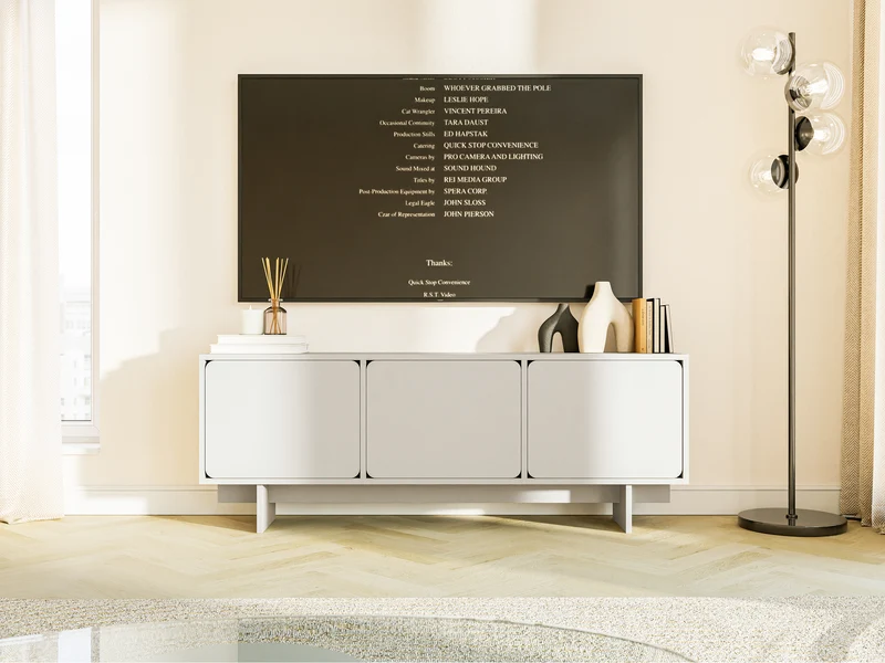TV-Schrank Wuwu mit drei Schränken, 150 cm, grau-beige