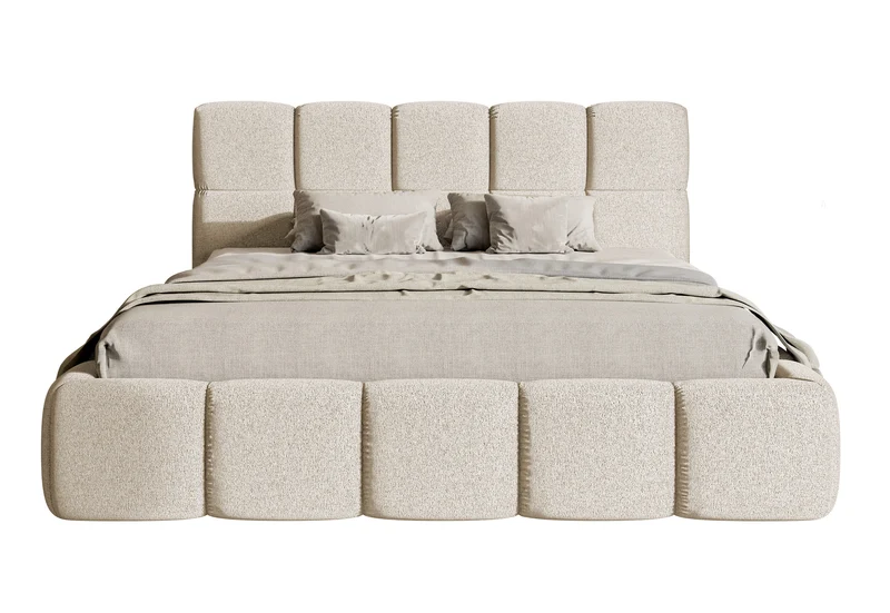 Polsterbett 200x200 cm Cloudy hellbeige Chenille wasserabweisend