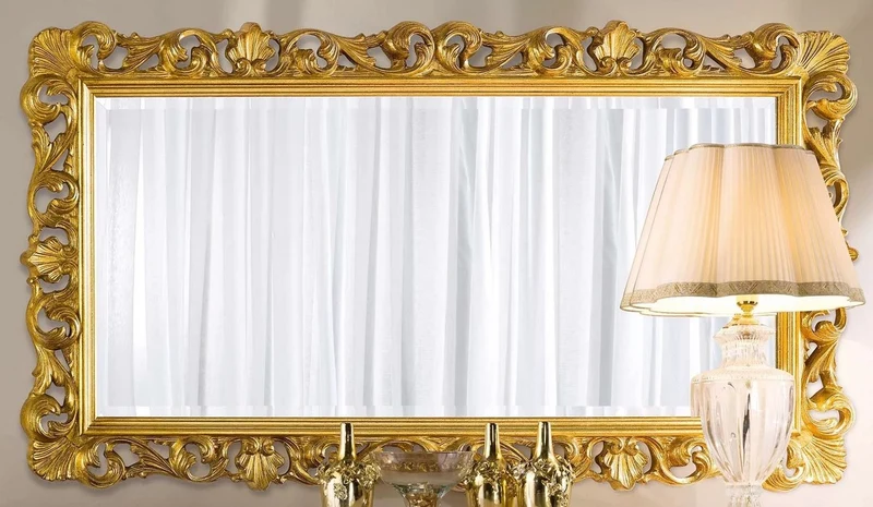 Casa Padrino Luxus Barock Möbel Set Cremefarben / Gold - 1 Barock Sideboard & 1 Barock Wandspiegel - Barock Möbel - Luxus Qualität - Made in Italy