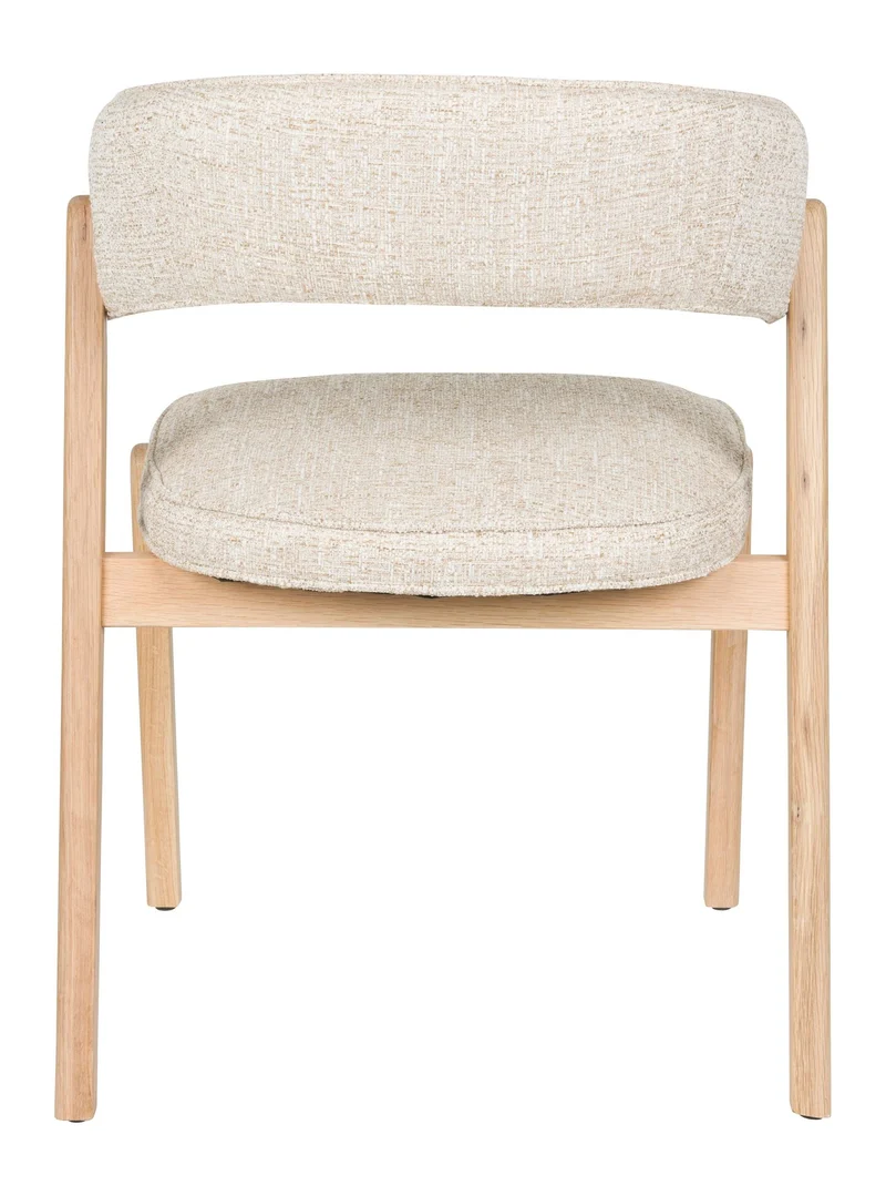 Esszimmerstuhl Bright 2er-Set, Beige mit Eichenholz-Gestell von Zuiver