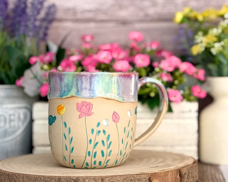 Produktionszeit bis zu 8 Wochen | Tasse/Becher Lotosblumen
