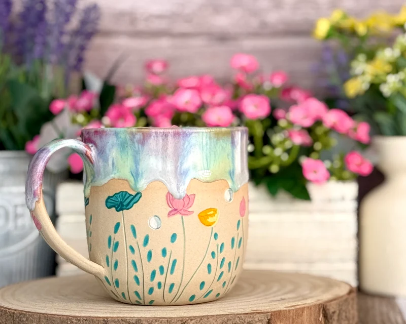 Produktionszeit bis zu 8 Wochen | Tasse/Becher Lotosblumen