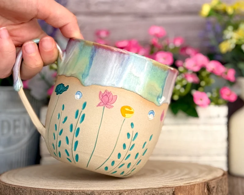 Produktionszeit bis zu 8 Wochen | Tasse/Becher Lotosblumen