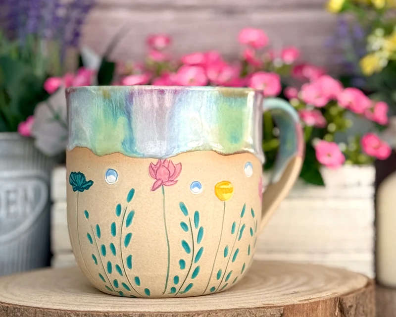 Produktionszeit bis zu 8 Wochen | Tasse/Becher Lotosblumen