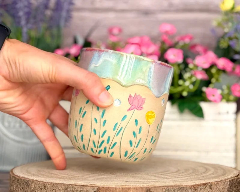 Produktionszeit bis zu 8 Wochen | Tasse/Becher Lotosblumen