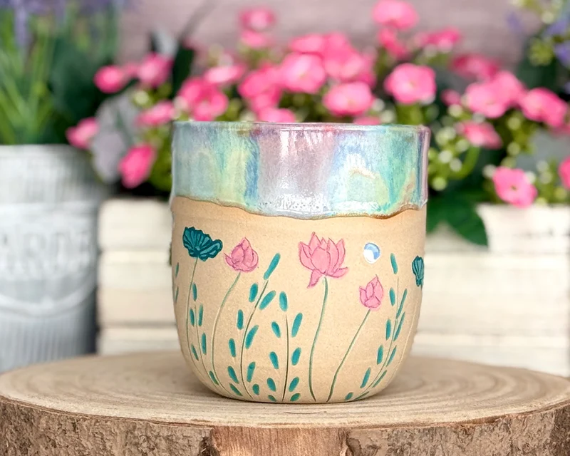 Produktionszeit bis zu 8 Wochen | Tasse/Becher Lotosblumen