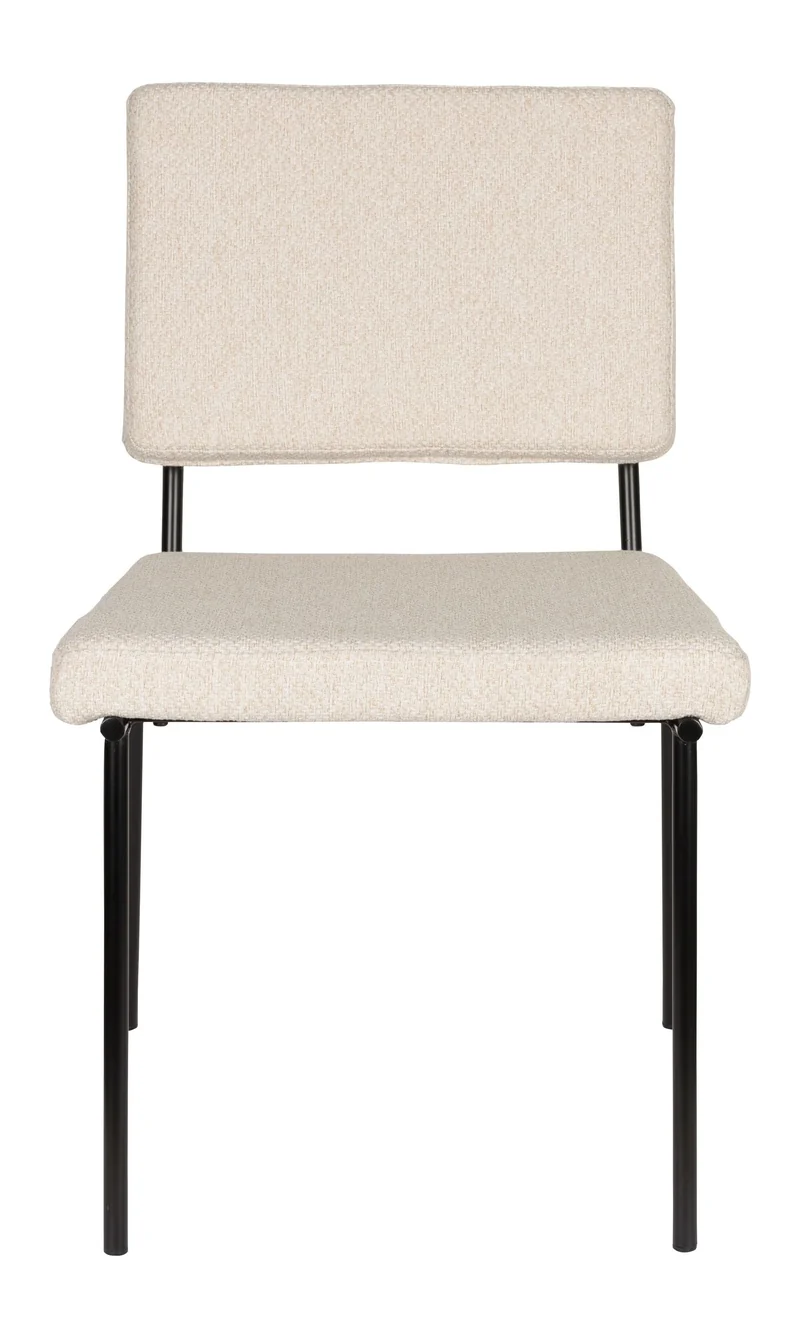 Esszimmerstuhl Fellow 2er-Set Off-White mit Metallgestell, Zuiver