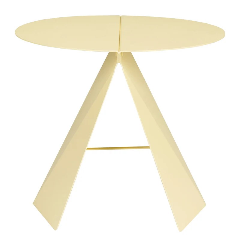 Beistelltisch Foldy Zuiver in Gelb mit Origami-Design aus Stahl