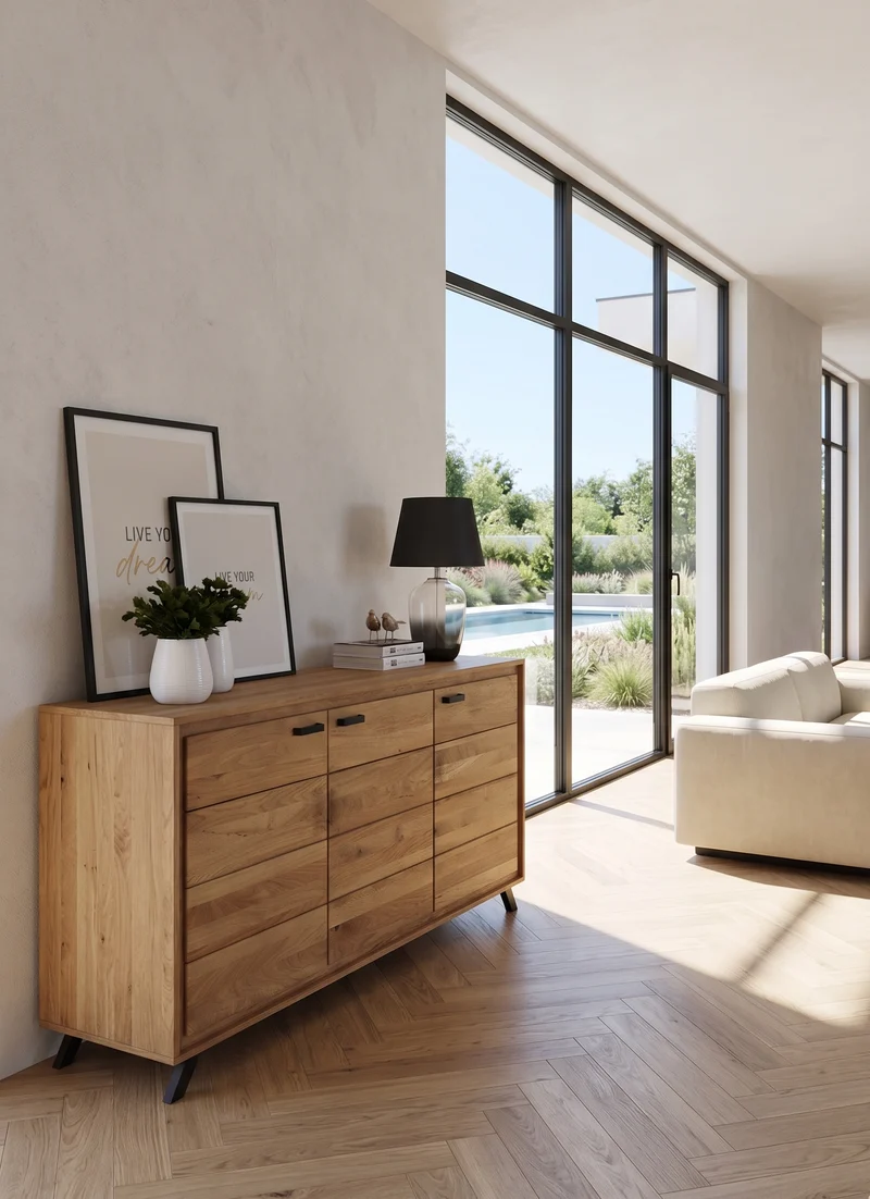 Sideboard Anrichte BERN 3-türig Wildeiche Massivholz geölt