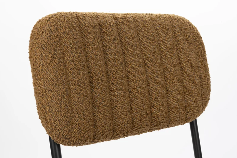 Stuhl Esszimmerstuhl JAKE WORN Bouclé in der Farbe Ocker