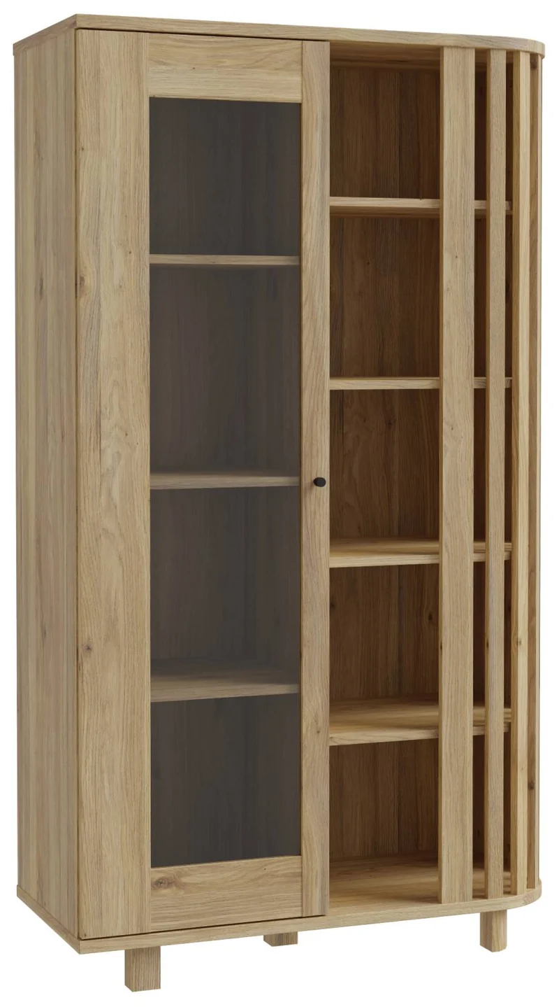 Highboard Vitrine RANFLURY Optik: Mauvella Eiche, von Forte