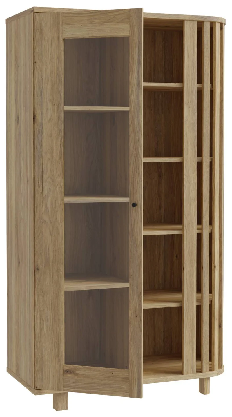 Highboard Vitrine RANFLURY Optik: Mauvella Eiche, von Forte