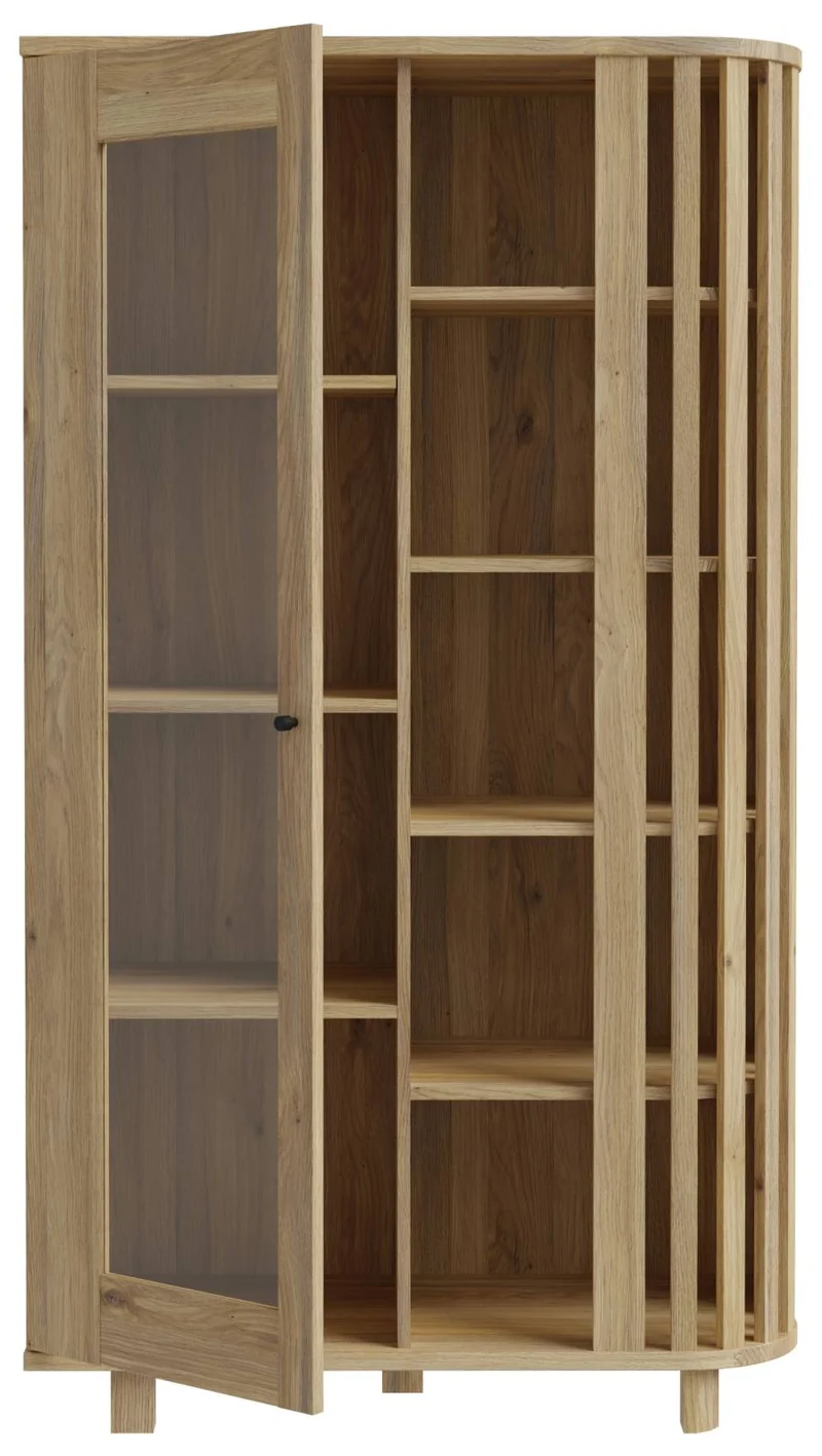 Highboard Vitrine RANFLURY Optik: Mauvella Eiche, von Forte