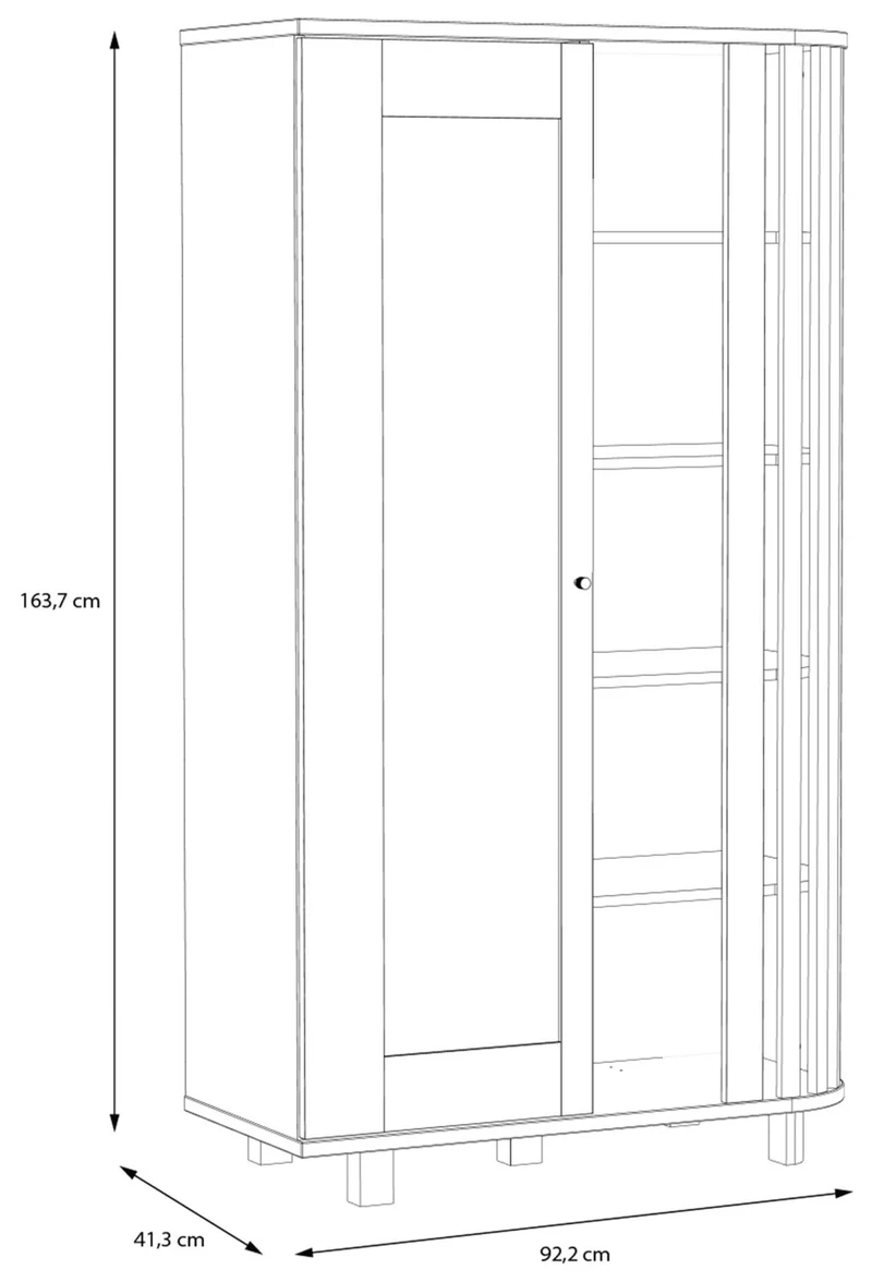 Highboard Vitrine RANFLURY Optik: Mauvella Eiche, von Forte