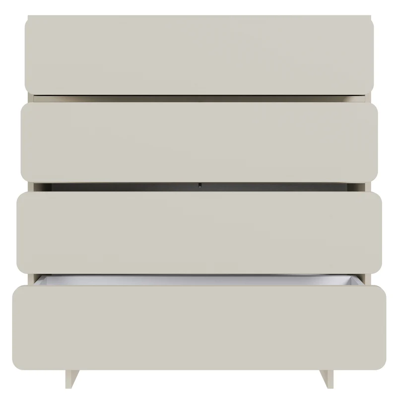 Kommode Wuwu mit vier Schubladen, 101 cm, grau-beige
