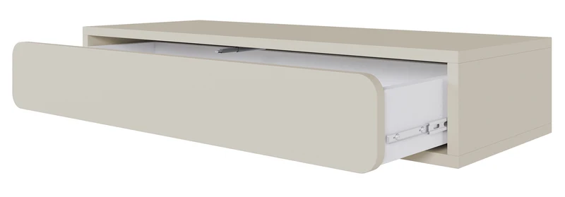 Hängende Konsole Wuwu mit einer Schublade, 90 cm, grau-beige