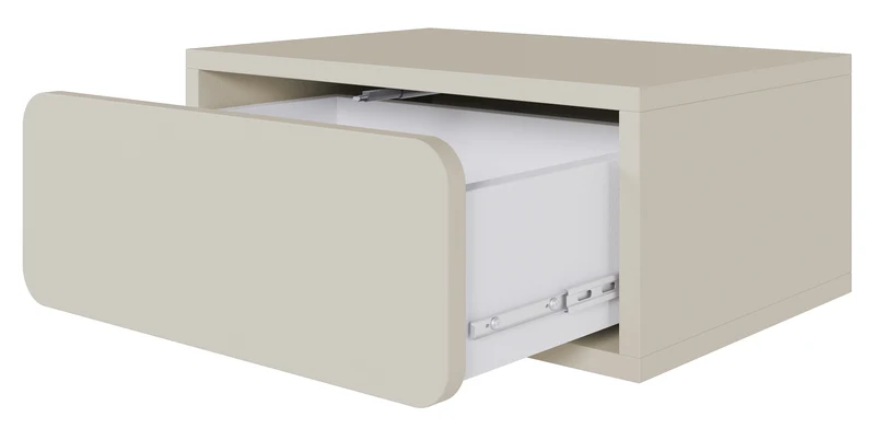 Hängender Nachttisch Wuwu mit einer Schublade, 50 cm, grau-beige