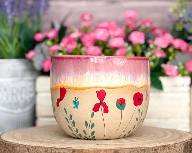 Produktionszeit bis zu 8 Wochen | Tasse mit Mohnen | 450ml