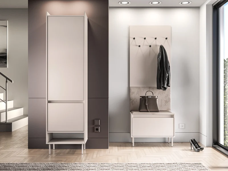 Schuhschrank Dioce mit Klappe und Sitzfläche 69 cm Kaschmir
