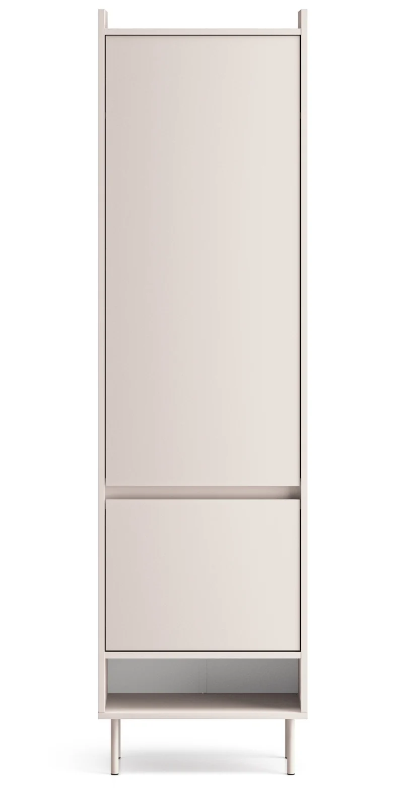 Zweiflügeliger Kleiderschrank Dioce 54 cm mit Kleiderstange und Regal Kaschmir