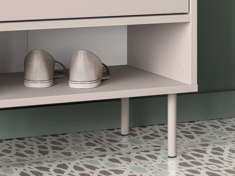 Zweiflügeliger Kleiderschrank Dioce 54 cm mit Kleiderstange und Regal Kaschmir