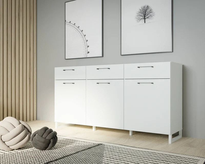 Sideboard SILBA mit 3 Türen 3 Schubladen Secret Grey oder Salbei