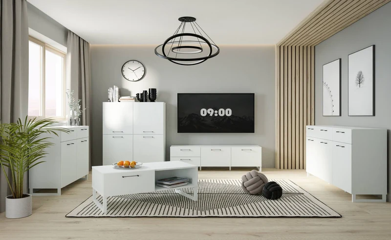 Sideboard SILBA mit 3 Türen 3 Schubladen Secret Grey oder Salbei