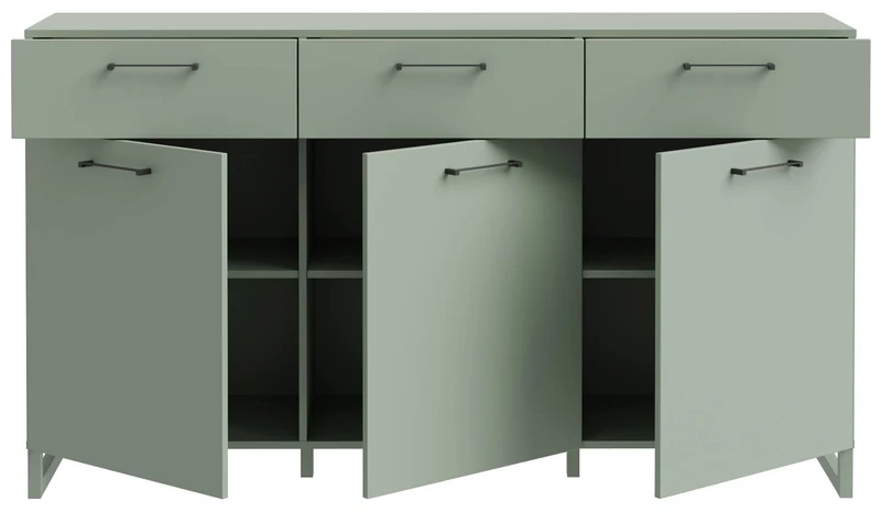 Sideboard SILBA mit 3 Türen 3 Schubladen Secret Grey oder Salbei