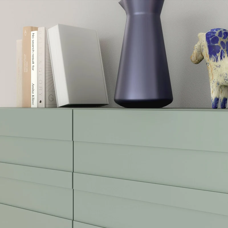 Sideboard BRETANIA mit 3 Türen 3 Schubladen Weiß oder Salbei, von Forte