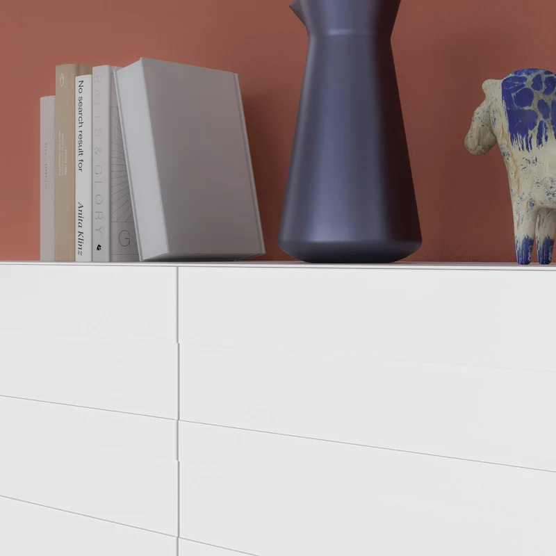 Sideboard BRETANIA mit 3 Türen 3 Schubladen Weiß oder Salbei, von Forte