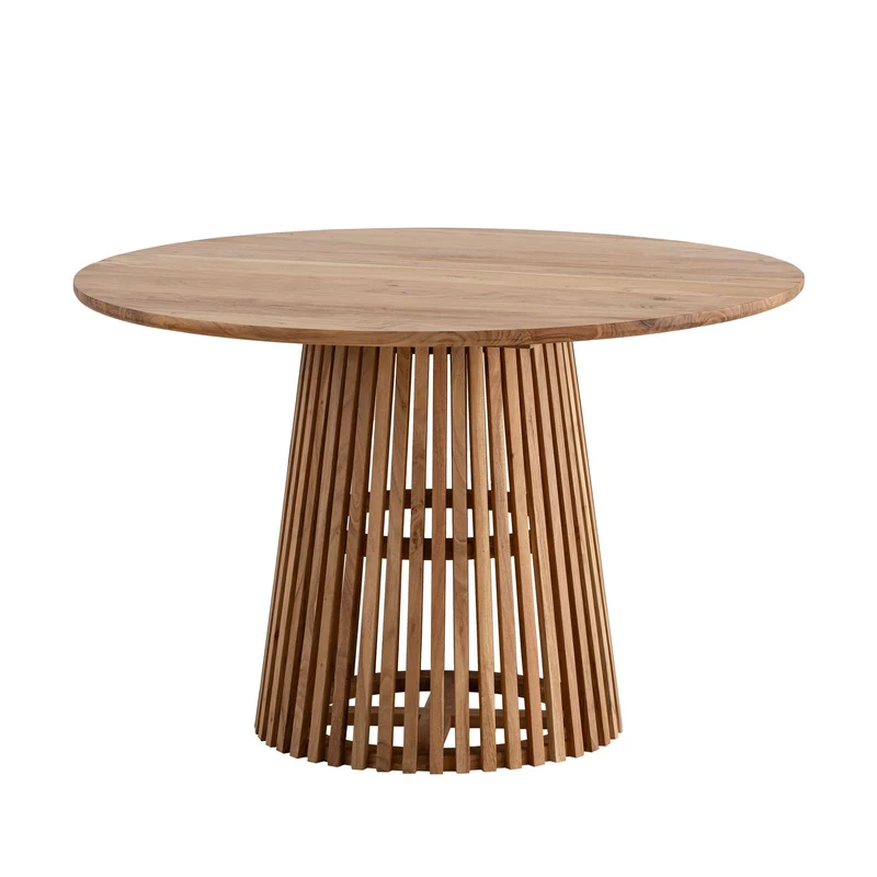 Esstisch Akazie Massivholz 120x120cm Rund Hellbraun Modern
