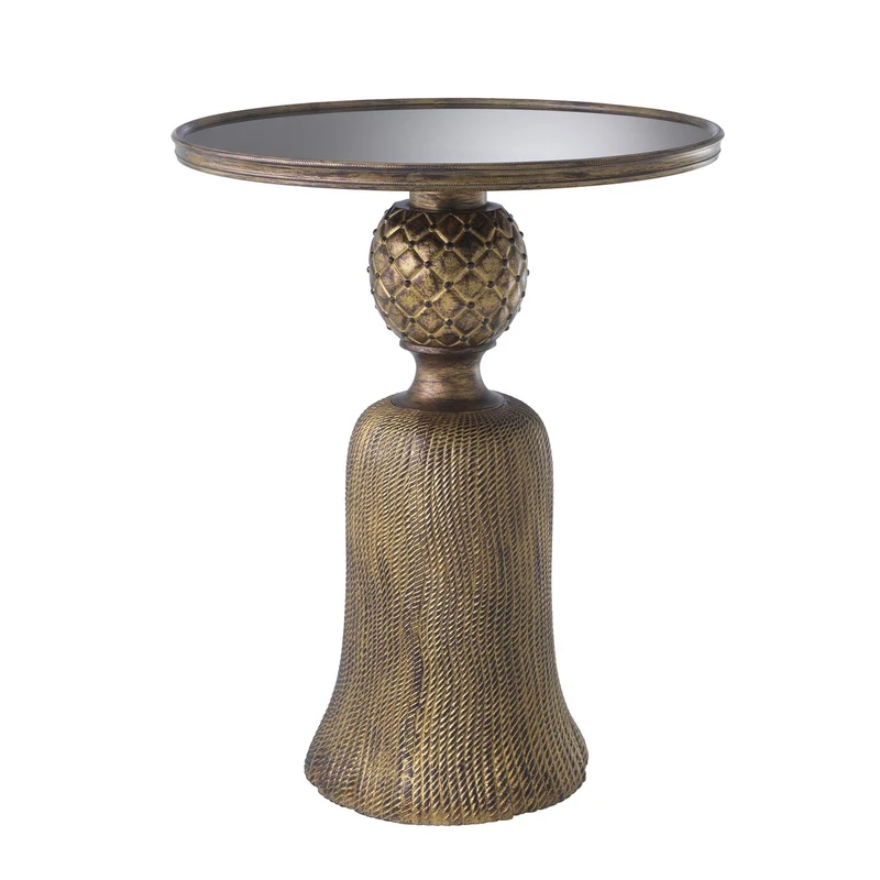 Casa Padrino Luxus Esstisch Antik Gold Ø 60 x H. 74,5 cm - Luxus Wohnzimmermöbel