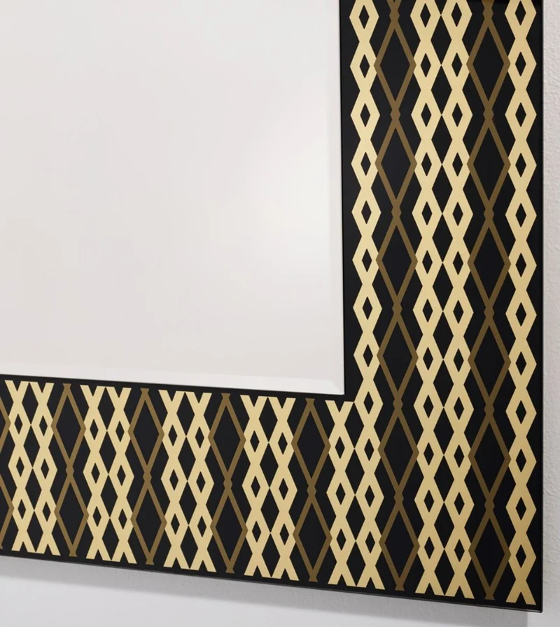 Casa Padrino Designer Wandspiegel Schwarz / Bronze / Gold 99 x H. 127 cm - Wohnzimmer Spiegel - Garderoben Spiegel - Luxus Qualität