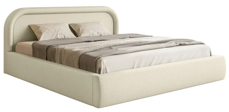 Polsterbett 180x200 cm Ruvi mit Stauraum, beige Chenille