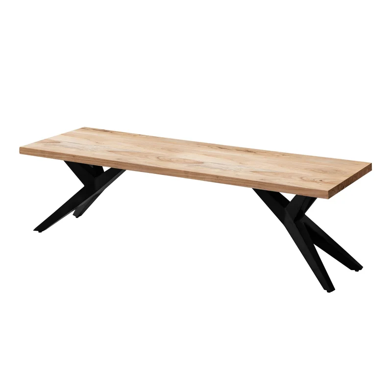 Esszimmerbank 160x45x45cm Akazie Massiv Metall Loft-Style Industrial