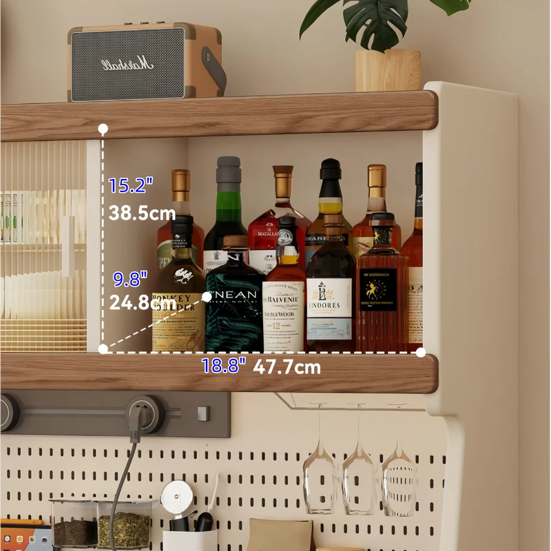 Sideboard-Schrank aus Massivholz mit ausziehbarem Esstisch