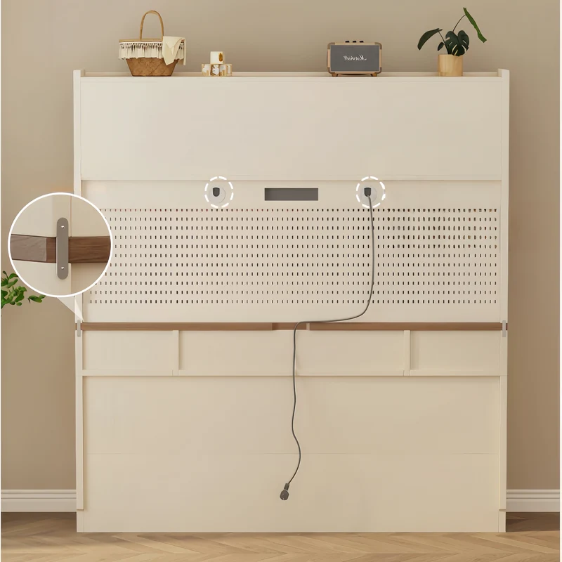 Sideboard-Schrank aus Massivholz mit ausziehbarem Esstisch