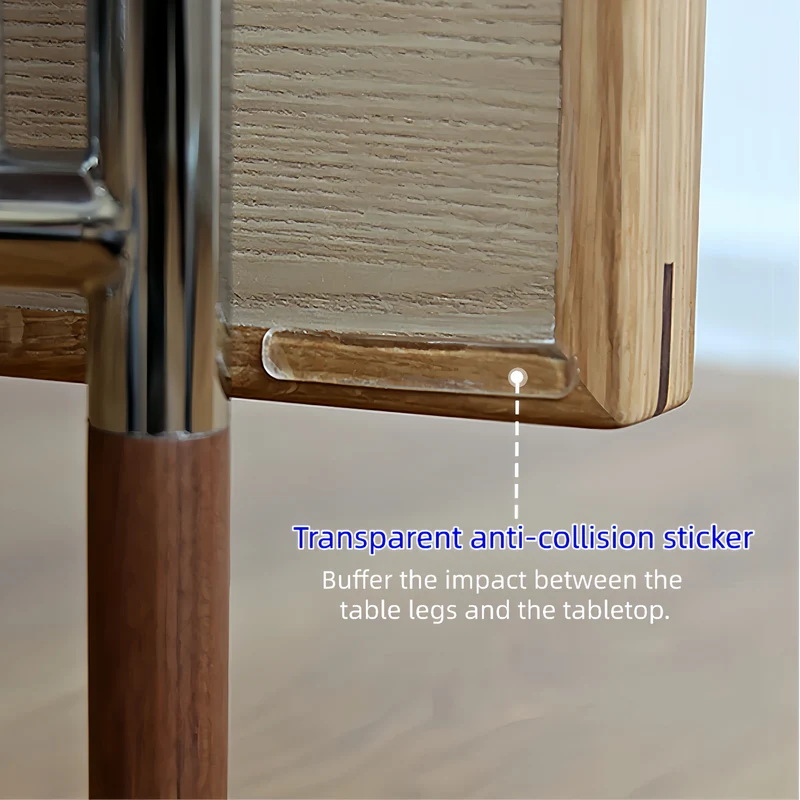 Esstisch mit zwei Klappplatten und Beinen aus Edelstahl