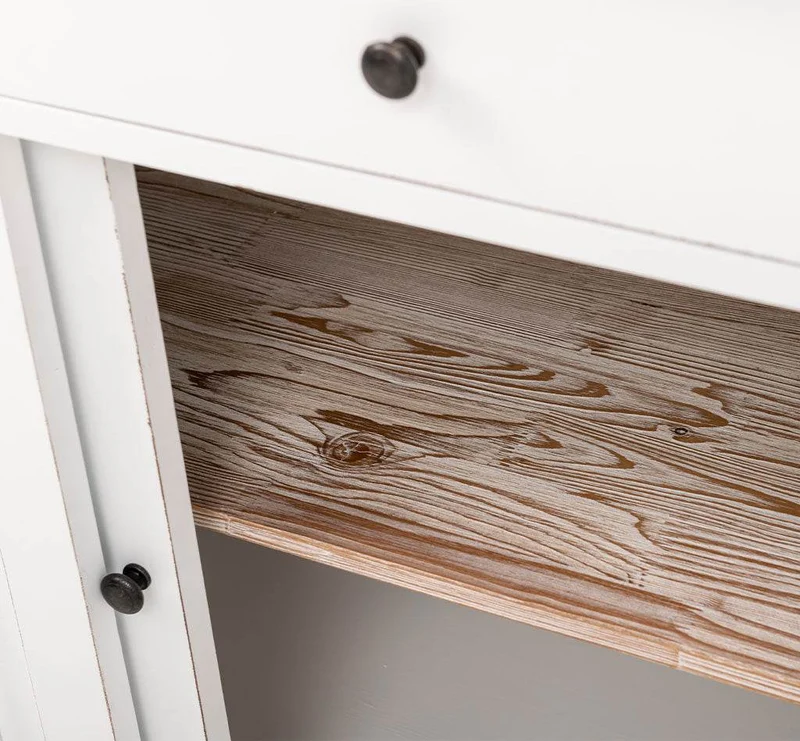 Zweitüriges Sideboard mit Schubladen aus Massivholz - Kommode mit Schiebetüren