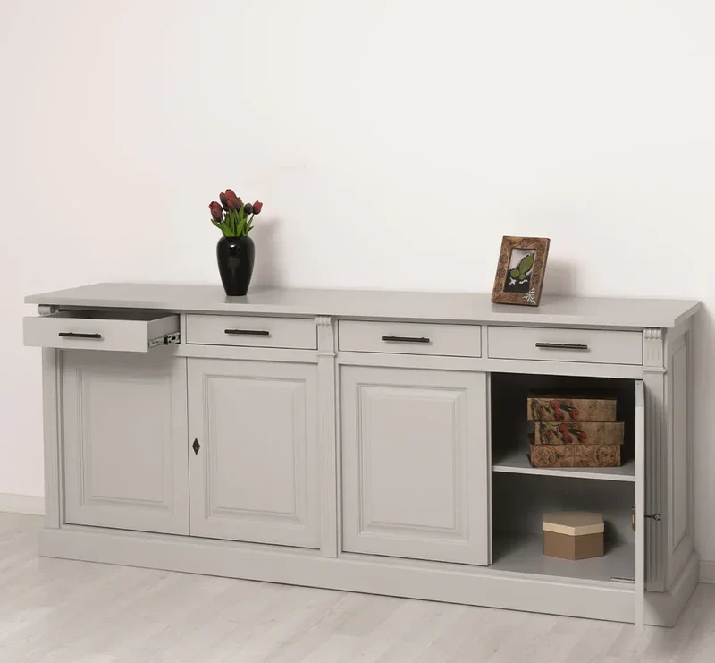 Landhaus Sideboard aus Massivholz | Kommode mit 4 Schubladen und 4 Türen