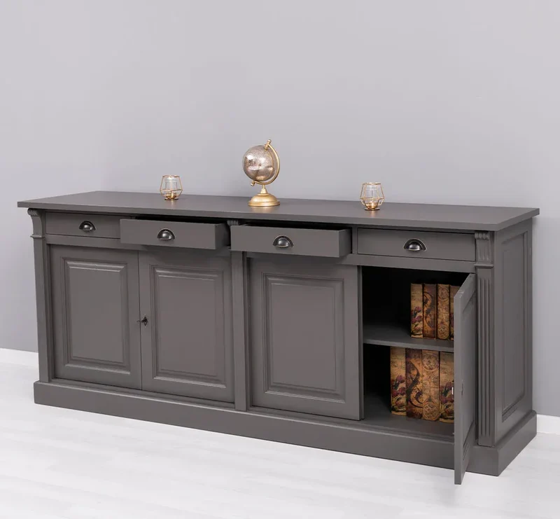 Landhaus Sideboard aus Massivholz | Kommode mit 4 Schubladen und 4 Türen