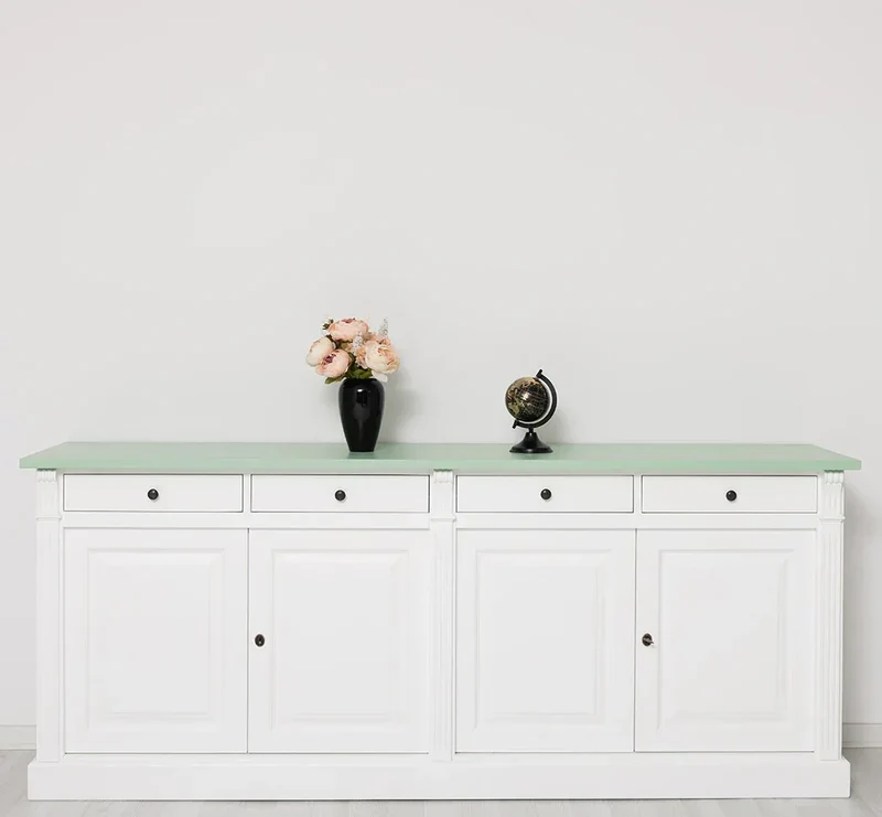 Landhaus Sideboard aus Massivholz | Kommode mit 4 Schubladen und 4 Türen