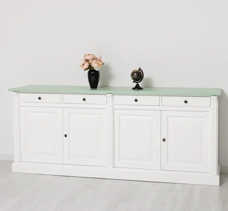 Landhaus Sideboard aus Massivholz | Kommode mit 4 Schubladen und 4 Türen